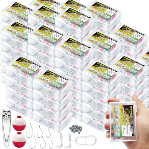 36 Pack Mini Fishing Kits for Kids - Portable Survival Tackle Set with Case, Hooks, Bobbers & Accessories - Great for Beginners & Gifting