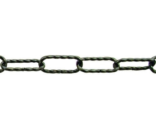 KingChain 504445 1/8-inch x 3 ft. Lightweight Decorative Spiral Oval Chain with 13 lb. Safe Working Load, Antique Brass Finish, for Hanging Baskets, Planters, Light Fixtures, Chandeliers