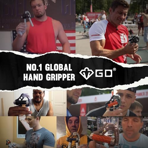 GD IRON GRIP Hand Grip Strength Trainer with Extension Handles, 55-176 lbs