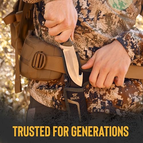 Buck Knives Pursuit Series Large Guthook Knife, Green, 4.5-inch Blade
