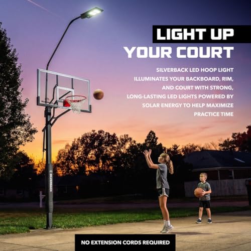 Solar LED Basketball Hoop Light for In-Ground Rims - Silverback Variation