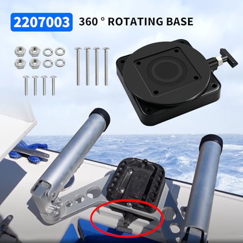 Low-Profile Swivel Base for Cannon Downrigger Fishing Equipment