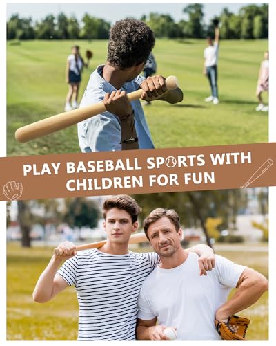 Mini Wooden Baseball Bats 18 Inch Unfinished Craft Set - 18 Pcs for DIY Sports & Party Favors (Variation 18)