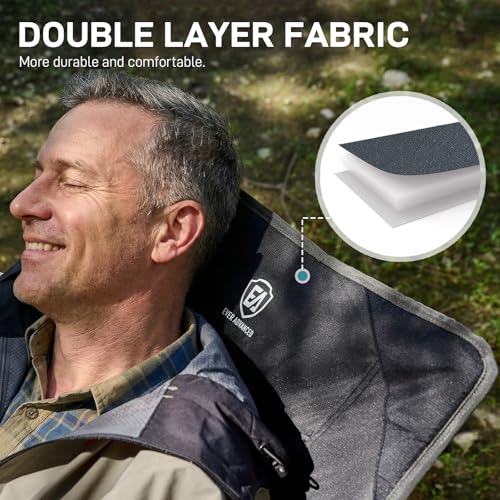 Ever Advanced Grey Reclining Camping Chair Supports 350lbs for Adults