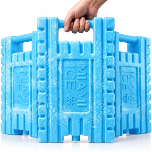 Healthy Packers Miami Ice XL Reusable Cooler Ice Pack 3-Pack - 12x9 Inch, Keeps Cold 24-48 Hours, BPA-Free, Large Freezer Packs for Coolers