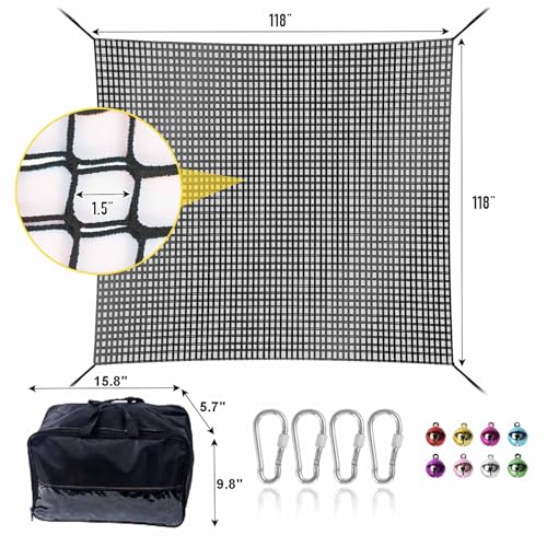 Kids Climbing Net 9.9ft x 9.9ft Heavy Duty Playground Safety Mesh - Black