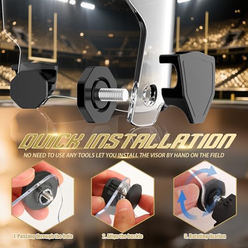 Football Helmet Visor Clear - 1 Pack, Clip-On Fit, Game Day Ready
