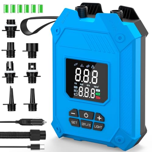 Electric Paddle Board Pump 25PSI Rechargeable Inflator with Auto-Off & Deflation