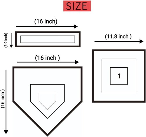 Baseball & Softball 5-Piece Base Set - Portable Carrying Bag, Weather-Resistant Rubber Bases