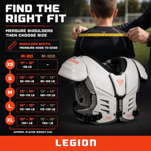 Legion Youth Football Shoulder Pads XL - Lightweight Impact Protection & Ventilation