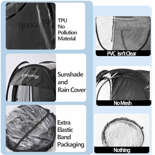 Flycoop Black 37x37x63-Inch Pop Up Sports Tent for One Person Winter Camping