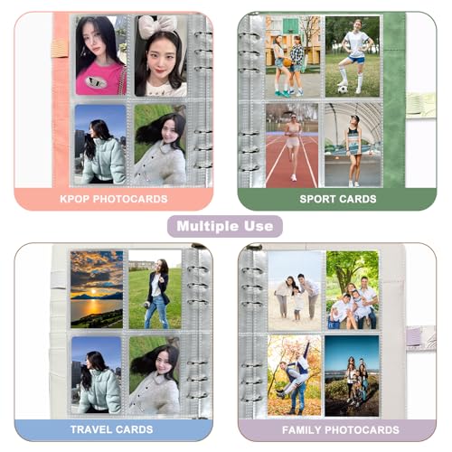 KPOP A5 6 Ring Photocard Binder Green - Portable Card Album with 240 Pockets