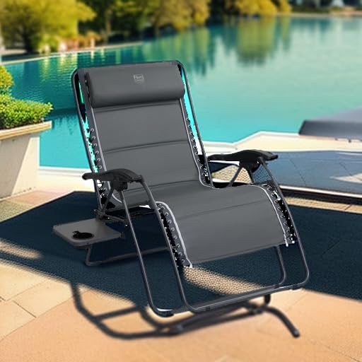 TIMBER RIDGE XXL Oversized Zero Gravity Chair Gray 33" Wide 500lb - 1 Pack