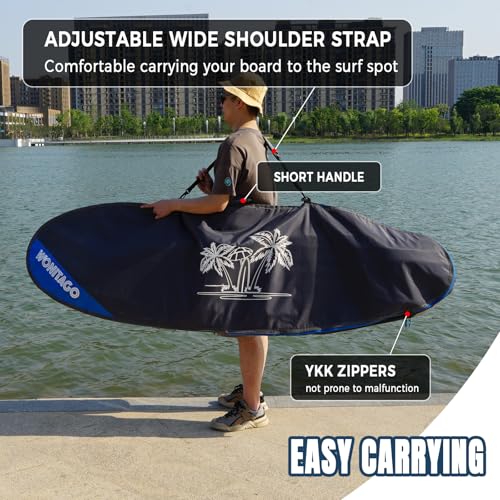 Waterproof Surfboard Bag with Zippers & Shoulder Strap - Fits Most Boards