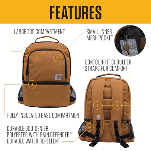 Carhartt Insulated 24 Can Two Compartment Cooler Backpack - Brown, One Size