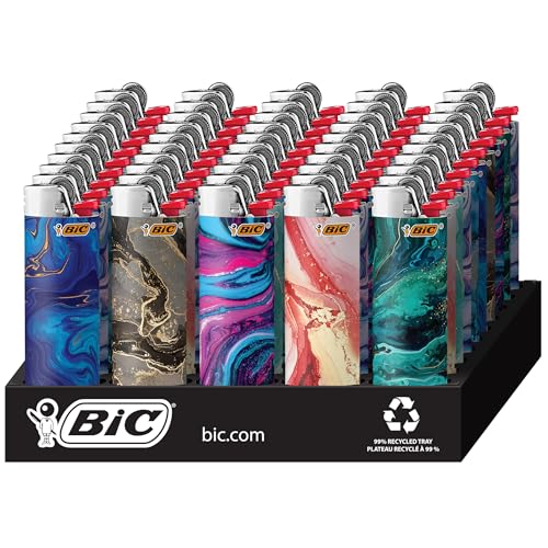 Marble Collection BIC Maxi Pocket Lighters - 50 Count Tray, Special Edition