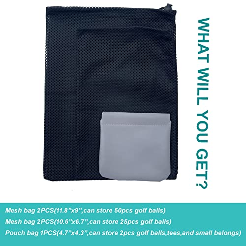 Golf Tee Pouch Bag with Zipper and Clip for Men - Grey