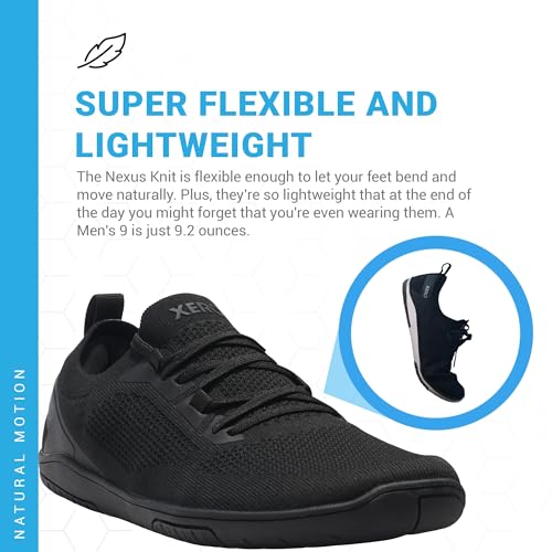 Xero Shoes Men’s Nexus Knit Zero Drop Workout & Lifestyle Sneakers - 10.5 Black/Black