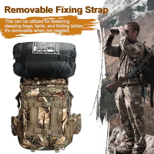 Men's Camo Hunting Backpack with Rifle & Bow Carry - Stealth Reed Camouflage