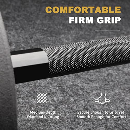 Black 4ft Olympic Barbell for Strength Training - Heavy Duty, 500LBS Capacity