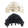 Agturber 2pcs Turban for Men Women Satin Lined Durag Head Wrap Vintage Modal Twist Halo Turban with Tassel(Black,Beige)