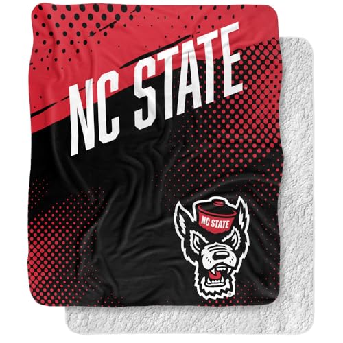 North Carolina State University Fan Zone Throw Blanket 50x60 Sherpa Touch