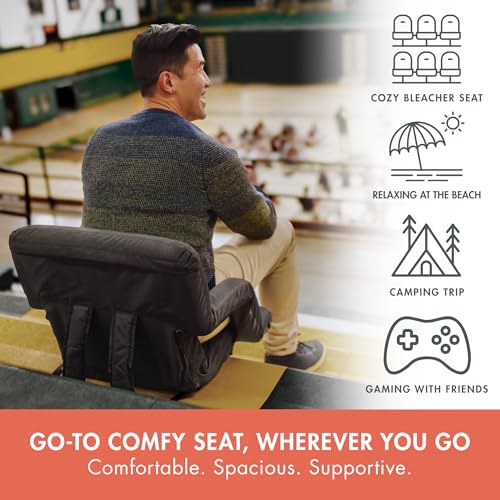 PICNIC TIME Ventura Stadium Seat Black / Standard - Portable Reclining Bleacher Chair with Back Support