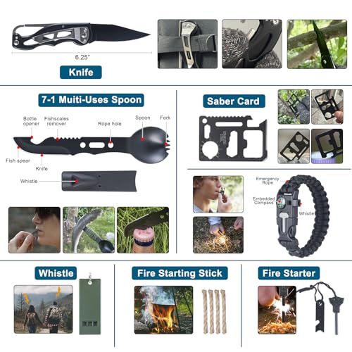 254-in-1 Survival Kit with First Aid and Outdoor Tools for Emergency Preparedness