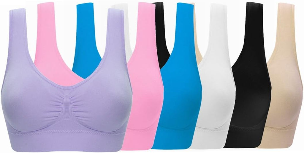 Skiennix Women's Seamless Wire-Free Bra - Comfortable Fit with Removable Pads | All Sizes Available