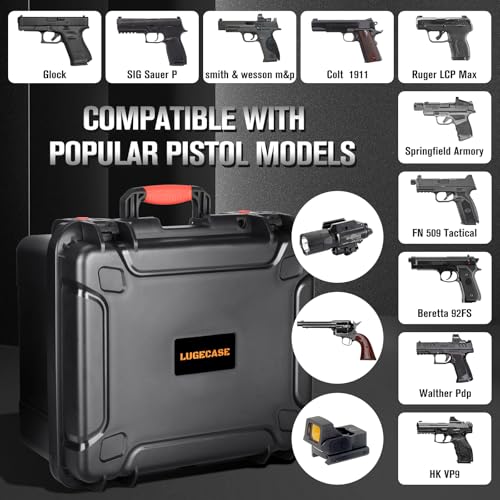 6 Pistol & 16 Magazine Gun Case with Lock - Modular Storage for Multiple Firearms