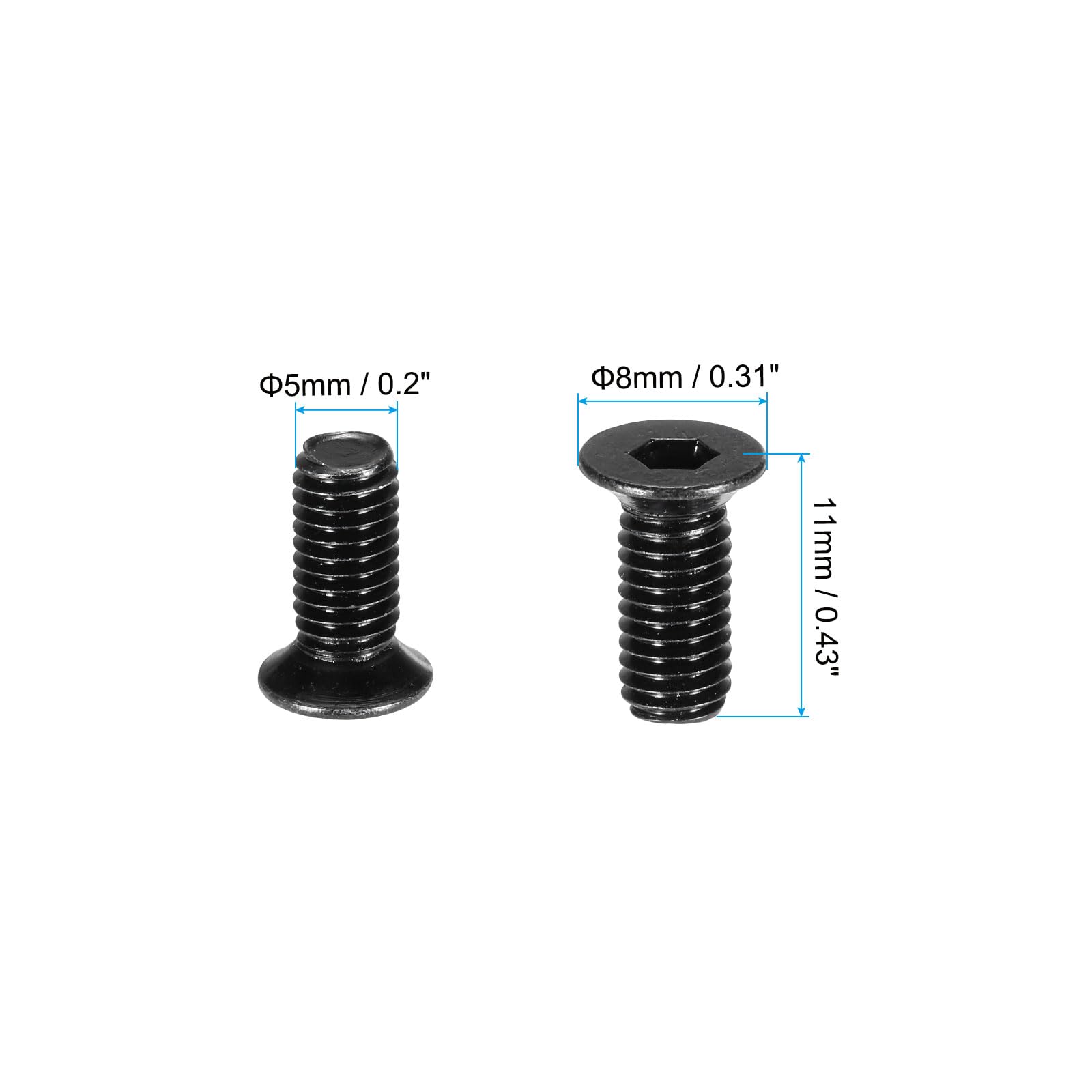 PATIKIL Scooter Fixed Screw, 24 Pcs Scooter Forehead Head Screw Metal Fixed Screw Kit Replacement Screwdriver Compatible for M365 Electric Scooters, Black