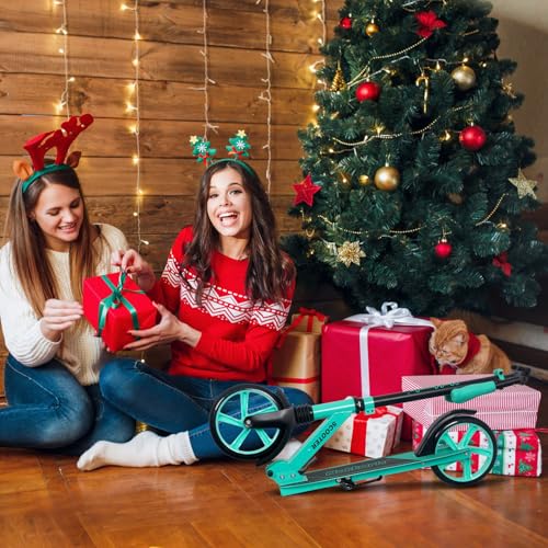Teal Kick Scooter for Kids Adults 6+ Years, 220lb Capacity, Adjustable Handlebar