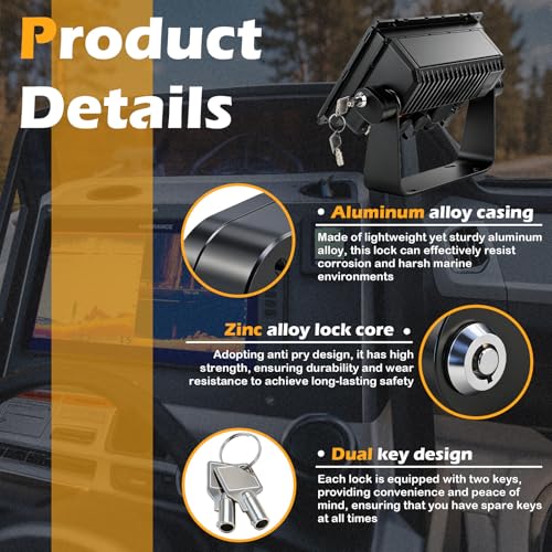 Marine Fish Finder Lock Aluminum Alloy Theft-Proof Mount for Garmin Lowrance Humminbird