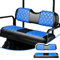 NOKINS Blue & Black Golf Cart Rear Seat Cover Fits Aftermarket Standard Cushions