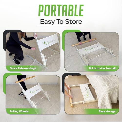 Booty Kicker Portable Folding Ballet Bar for Home Workout - White