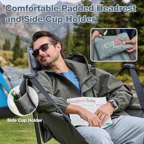 Upgraded Grey Hammock Camping Chair - Oversized Swinging Chair, 350LBS Support