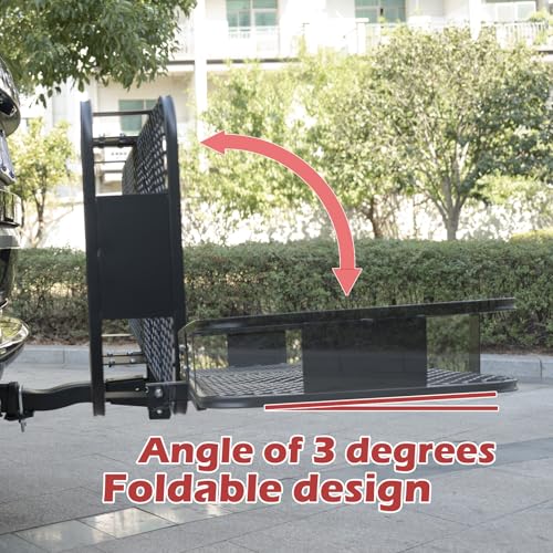 60x20x6 Inch Folding Cargo Carrier for Hitch Mount with 500LBS Capacity and Straps