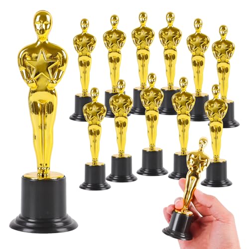 12 Pack Gold Award Trophy - 6 Inch Recognition Statues for School, Party, Game & Appreciation