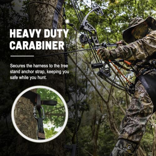 Kalkal Tree Stand Safety Harness for Hunting with Saddle Bridge M/L/XL