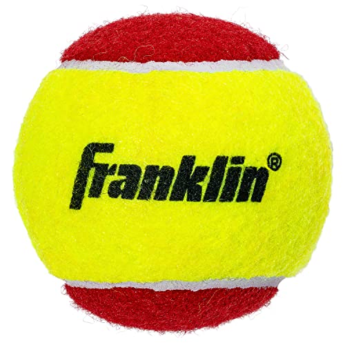 Franklin Sports Starter + Beginner Pressureless Tennis Balls - Great for Training + Practice - Low Bounce Tennis Balls for All Court Surfaces - Red - 3 Pack