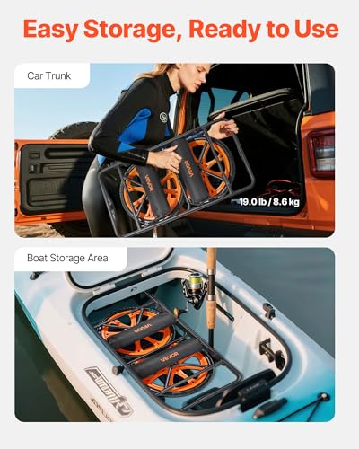 All-Terrain Kayak Cart with 15-Inch No-Flat Rubber Tires - Supports 330lbs