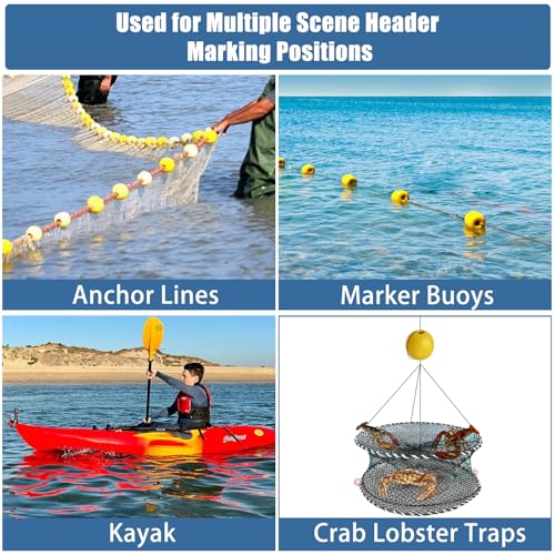 Round Deep Water Fishing Floats 4-inch Diameter 2pcs High Visibility Buoy Marker