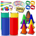 53PCS Outdoor Carnival Lawn Games Set with Bean Bags Ring Toss Potato Sack Race