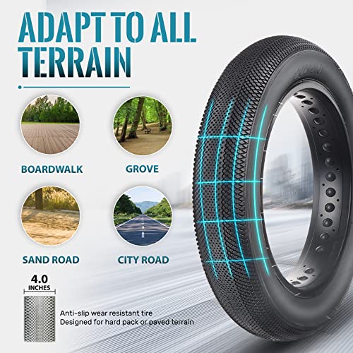 20x4.0 Inch Fat Tire Replacement Set for E-Bikes - 2 Tires + 2 Tubes & Levers