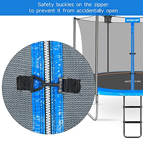 14FT Trampoline Enclosure Net with Pole Cap for 6 Straight Poles - Breathable Weather-Resistant Replacement