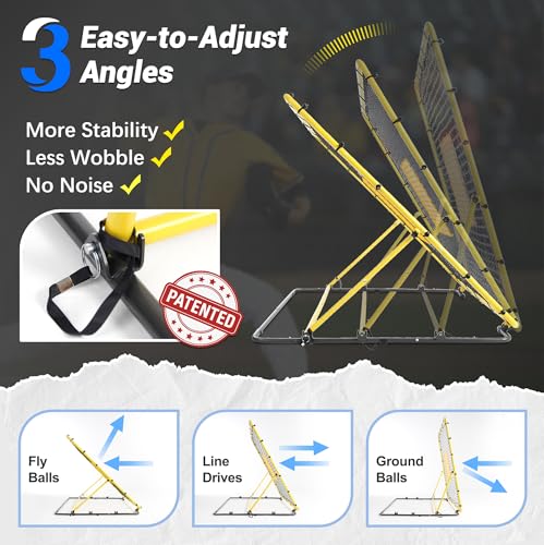 Heavy Duty Baseball & Softball Rebounder Net 4 x 4.5 ft Fielding Trainer, Weather-Resistant