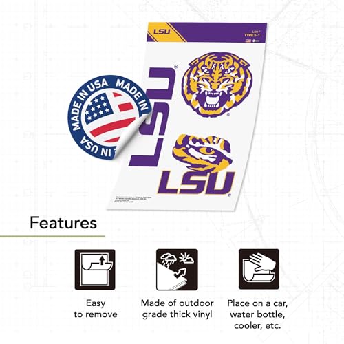 LSU Tigers Officially Licensed Desert Cactus Sticker Sheet