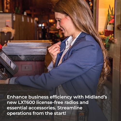 Midland LXT600BB 2-Pack Business Walkie-Talkies with Headsets, 30-Mile Range