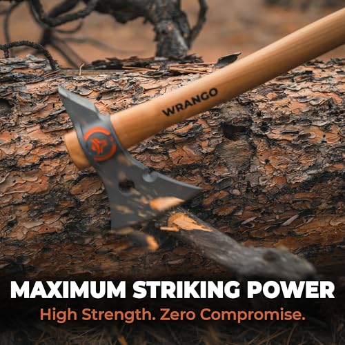 Titanium Tomahawk Axe with Spike End - 45% Lighter, 18in & 11.5in Hickory Handles, Precision Edge, Outdoor Survival Tool - Variation: Spike End