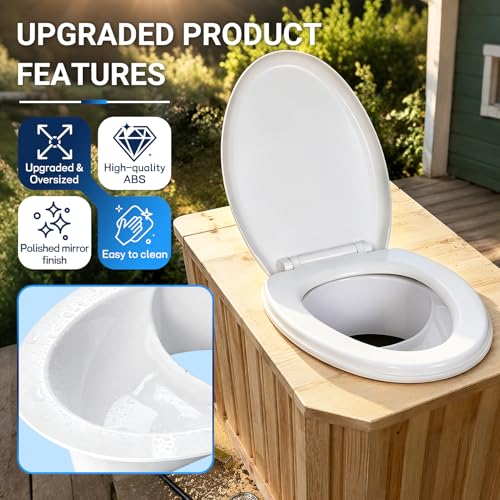 Large Composting Toilet Urine Diverter & Seat DIY Kit with Stainless Steel Sink